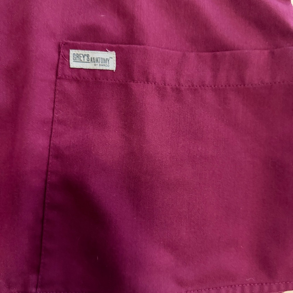 Greys Anatomy by Barco Women Mock Wrap Scrub Top Beet Purple 4153 Large - Picture 2 of 7